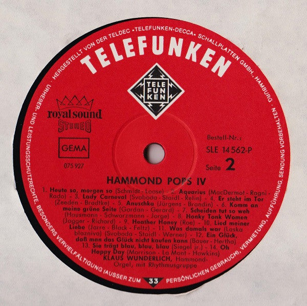Klaus Wunderlich - Hammond Pops '4