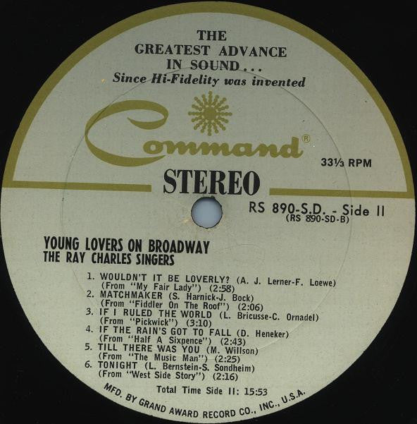 Ray Charles Singers, The - Young Lovers On-Broadway