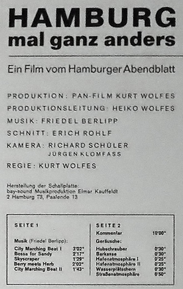 Friedel Berlipp - Hamburg Mal Ganz Anders