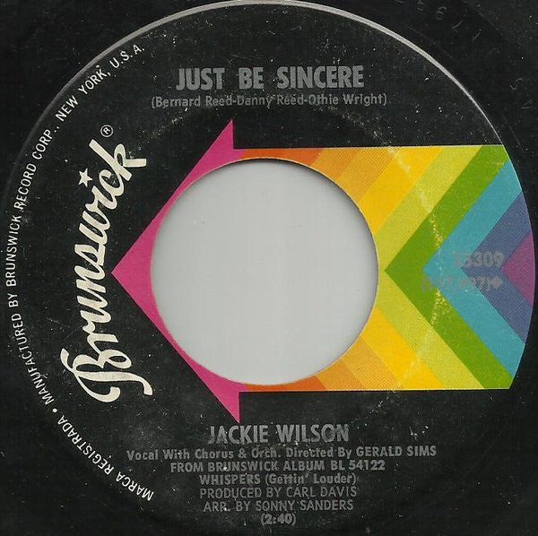 Jackie Wilson - I Don't Want To Lose You / Just Be Sincere