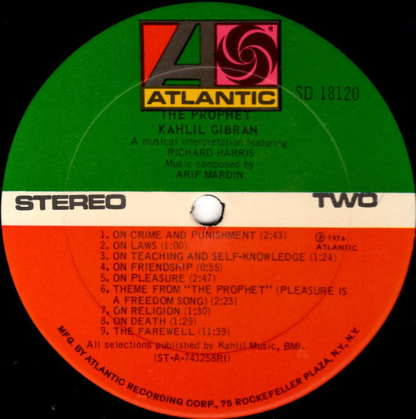 Khalil Gibran Featuring Richard Harris - The Prophet