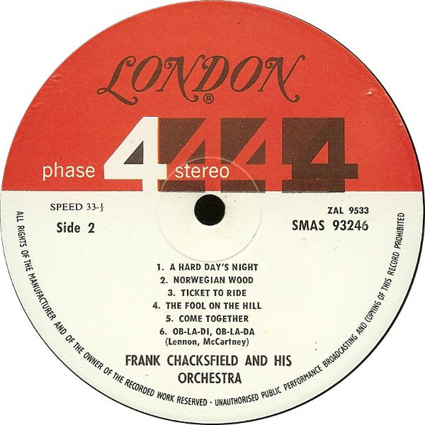 Frank Chacksfield & His Orchestra - Chacksfield Plays The Beatles' Song Book