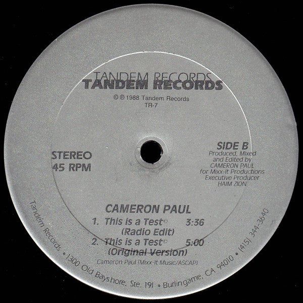 Cameron Paul - This Is A Test ©