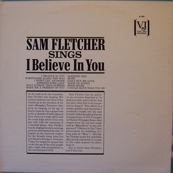 Sam Fletcher - Sings I Believe In You