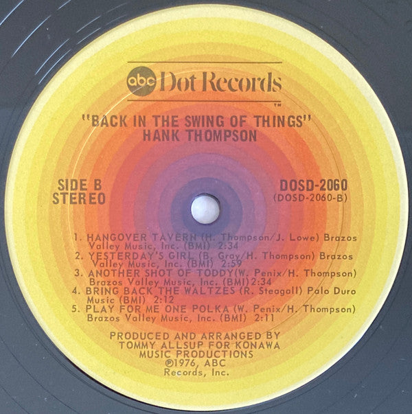 Hank Thompson - Back In The Swing Of Things