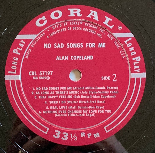 Alan Copeland - No Sad Songs For Me