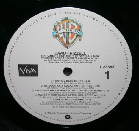 David Frizzell - The Family's Fine, But This One's All Mine!