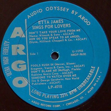 Etta James - Sings For Lovers