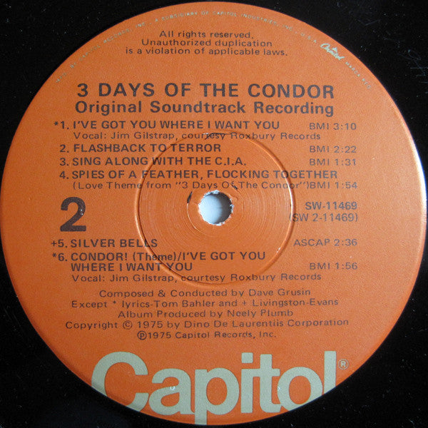 Dave Grusin - 3 Days Of The Condor (Original Soundtrack Recording)