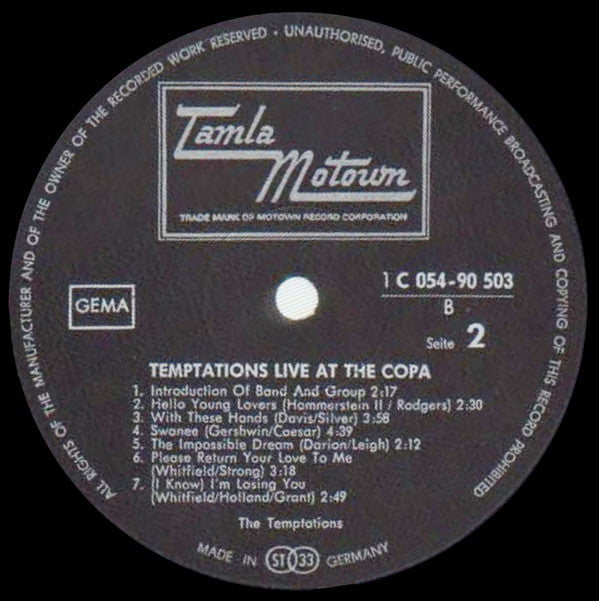 Temptations, The - Live At The Copa