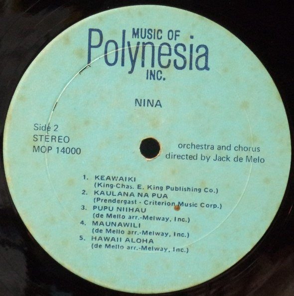 Nina Kealiiwahamana - Jack de Mello Presents Nina
