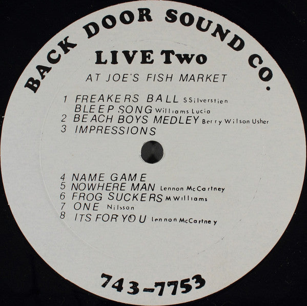 Live "One" - Recorded Live At Joe's Fish Market And Saloon