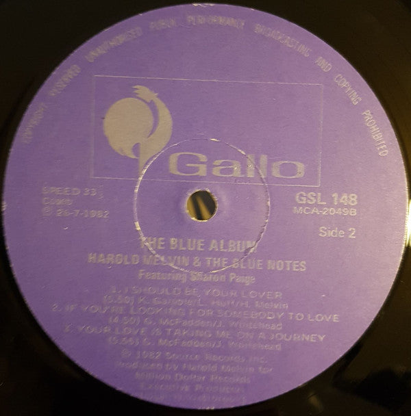 Harold Melvin And The Blue Notes Featuring Sharon Paige - The Blue Album