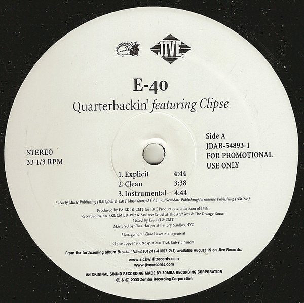 E-40 - Quarterbackin' / Gasoline