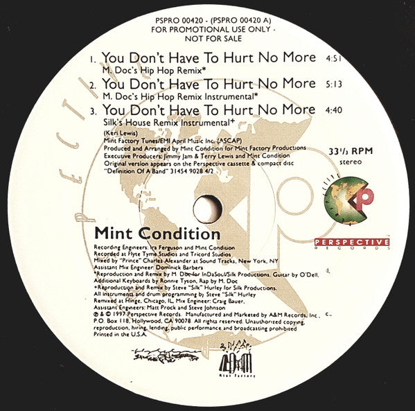 Mint Condition - You Don't Have To Hurt No More