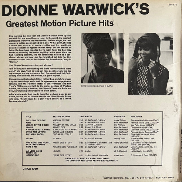 Dionne Warwick's Greatest Motion Picture Hits