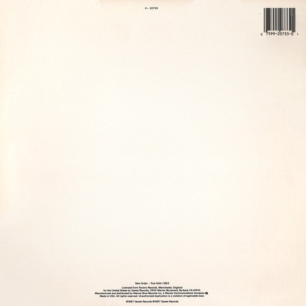 New Order - True Faith / 1963