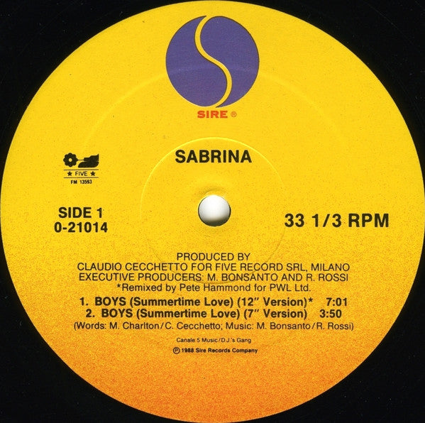 Sabrina - Boys (Summertime Love)