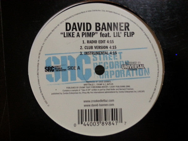 David Banner - Like A Pimp / Might Getcha
