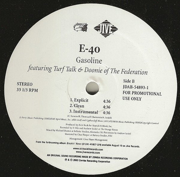 E-40 - Quarterbackin' / Gasoline