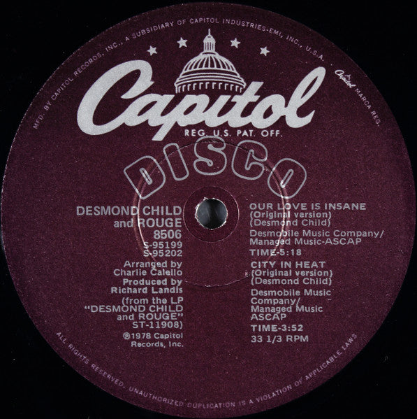 Desmond Child And Rouge - Our Love Is Insane