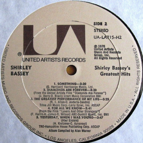 Shirley Bassey's Greatest Hits