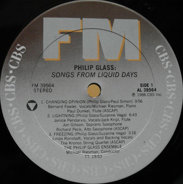 Philip Glass - Songs From Liquid Days