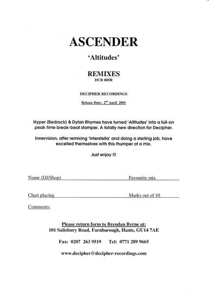 Ascender (2) - Altitudes (100,000 Miles)
