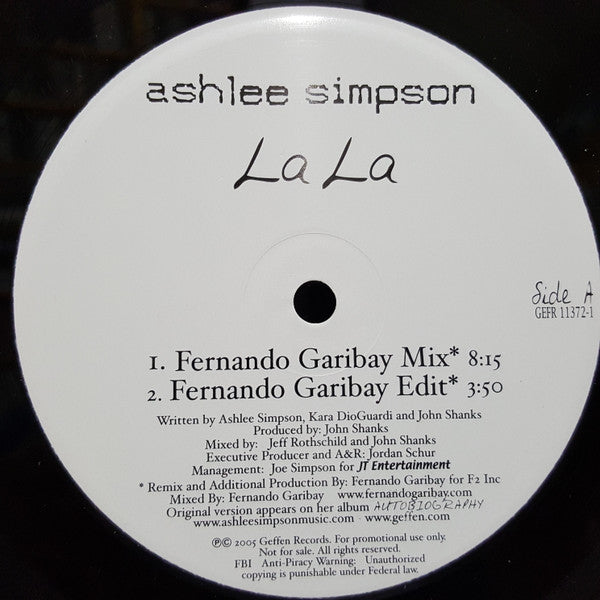 Ashlee Simpson - La La (Remixes By Fernando Garibay)