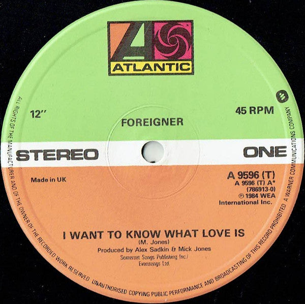 Foreigner - I Want To Know What Love Is / Urgent [12", UK IMPORT]