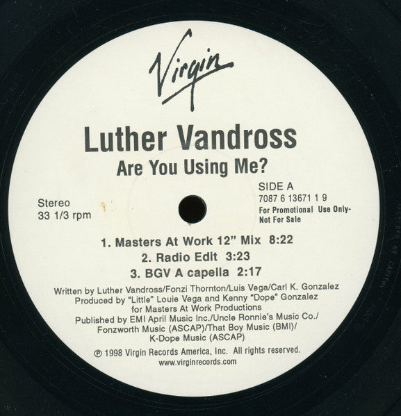 Luther Vandross - Are You Using Me?