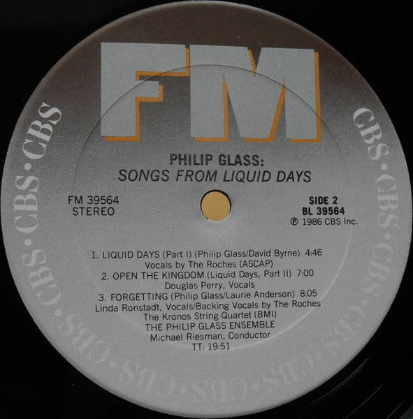 Philip Glass - Songs From Liquid Days