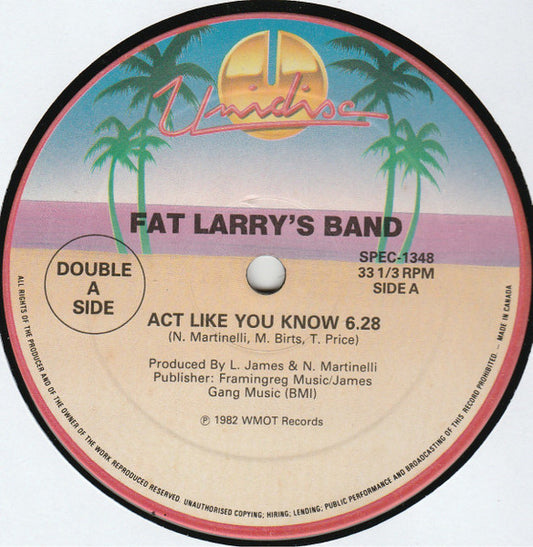 Fat Larry's Band - Act Like You Know / Double Dutch Bus / Watch Out
