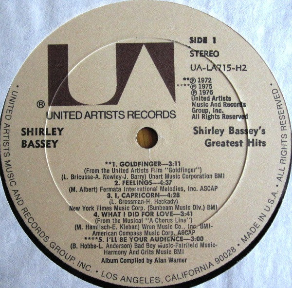 Shirley Bassey's Greatest Hits