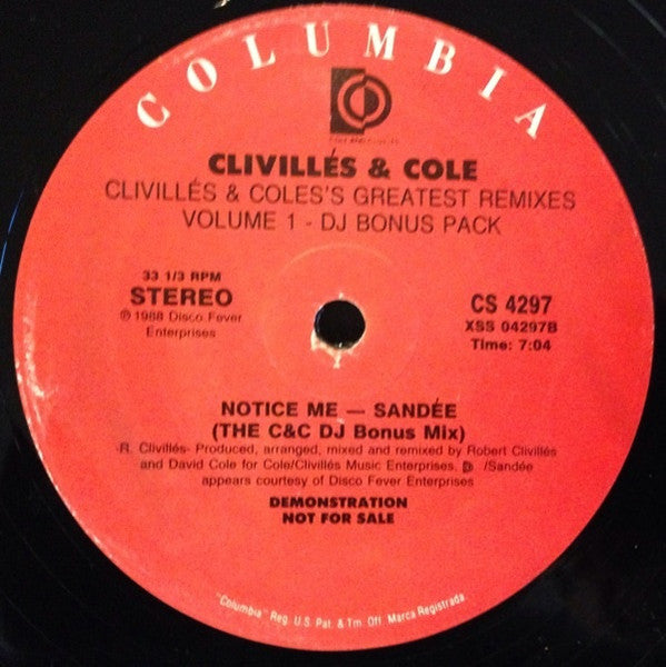 Clivillés & Cole's Greatest Remixes (Volume 1 - DJ Bonus Pack)