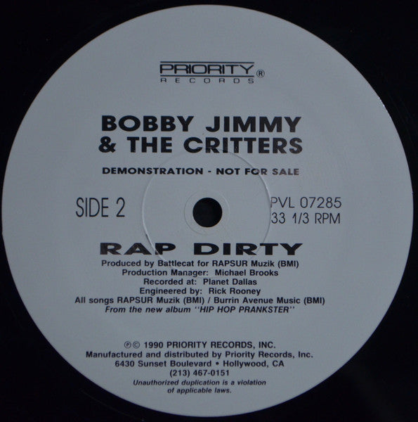 Bobby Jimmy And The Critters - Rap Dirty
