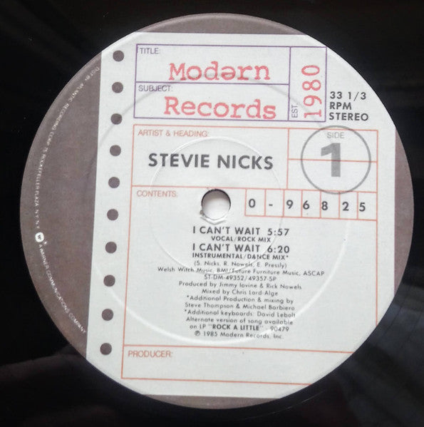 Stevie Nicks - I Can't Wait