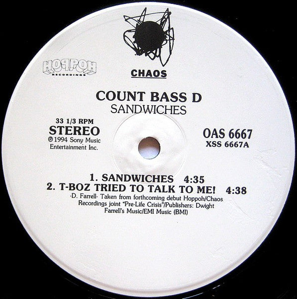Count Bass D - Sandwiches / T-Boz Tried To Talk To Me!