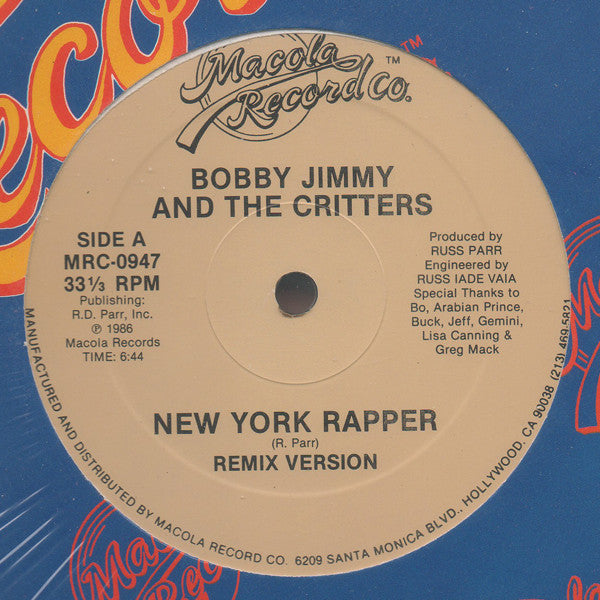 Bobby Jimmy And The Critters - New York Rapper (Remix) / Real Bad Breath