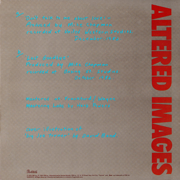 Altered Images - Don't Talk To Me About Love