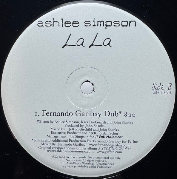 Ashlee Simpson - La La (Remixes By Fernando Garibay)