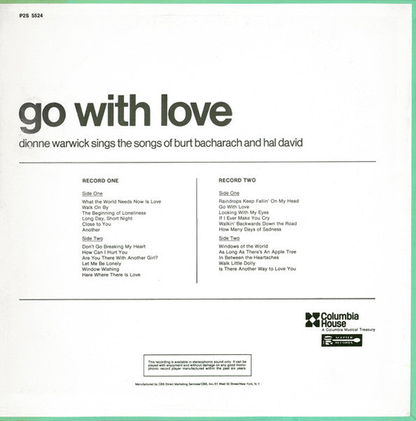 Dionne Warwick - Go With Love (Dionne Warwick Sings The Songs Of Burt Bacharach And Hal David)