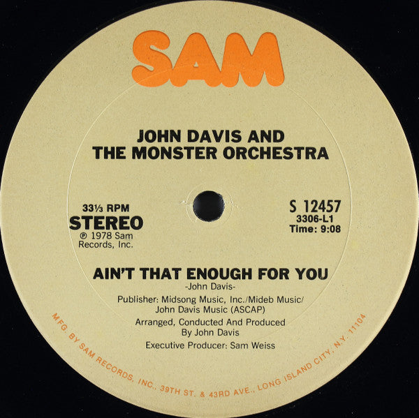 John Davis & The Monster Orchestra - Ain't That Enough For You / A Bite Of The Apple