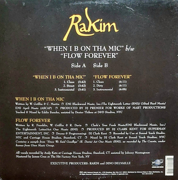 Rakim - When I B On Tha Mic / Flow Forever