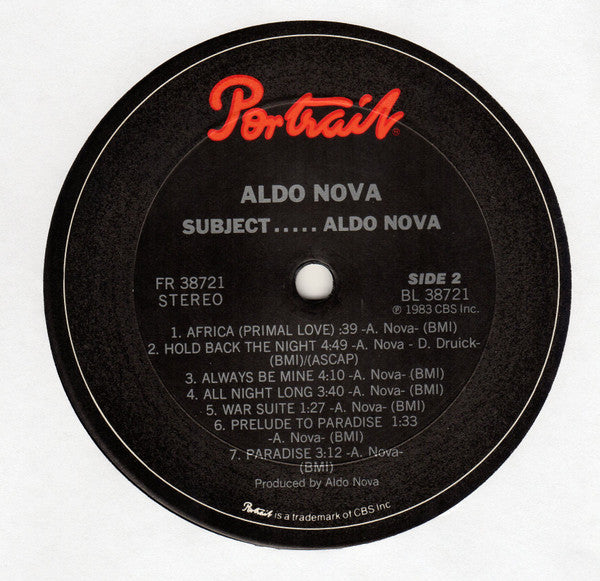Subject.....Aldo Nova