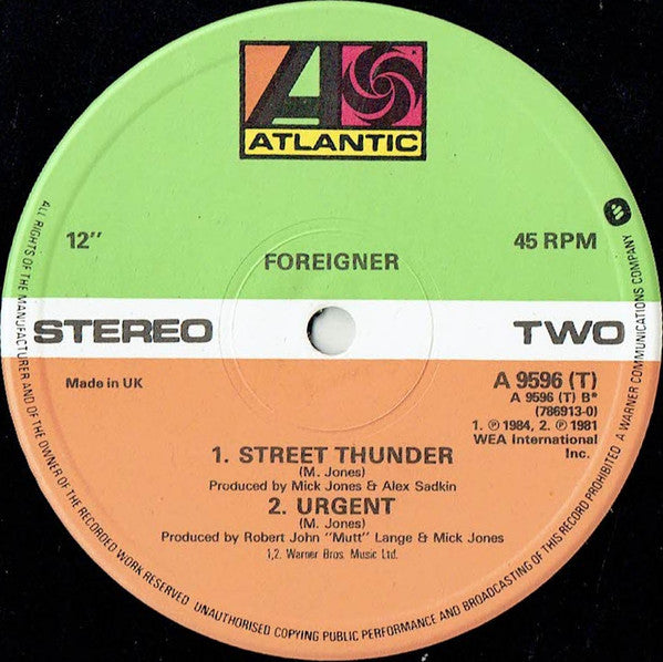 Foreigner - I Want To Know What Love Is / Urgent [12", UK IMPORT]