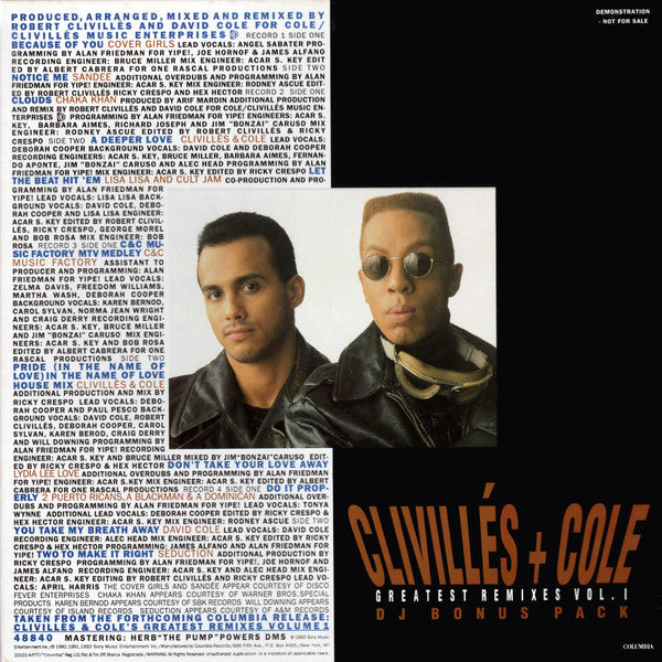 Clivillés & Cole's Greatest Remixes (Volume 1 - DJ Bonus Pack)