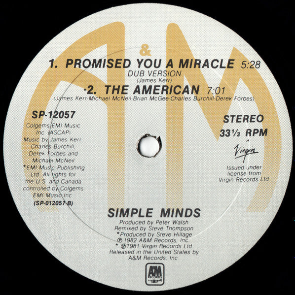 Simple Minds - Promised You A Miracle