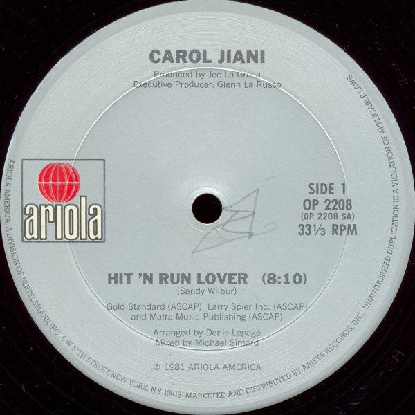 Carol Jiani - Hit 'N Run Lover