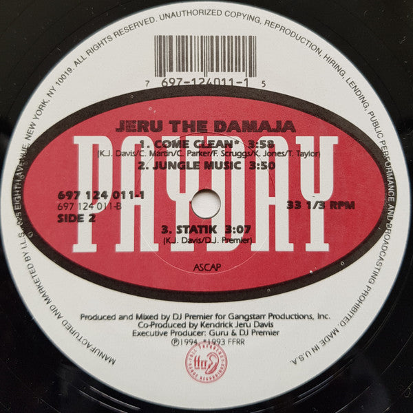 Jeru The Damaja - The Sun Rises In The East [1st PRESS, 1994]